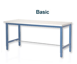 60"L X 30"W Production Bench - Plastic Square Edge-Blue