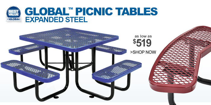 Expanded Metal Picnic Tables - as low as $519